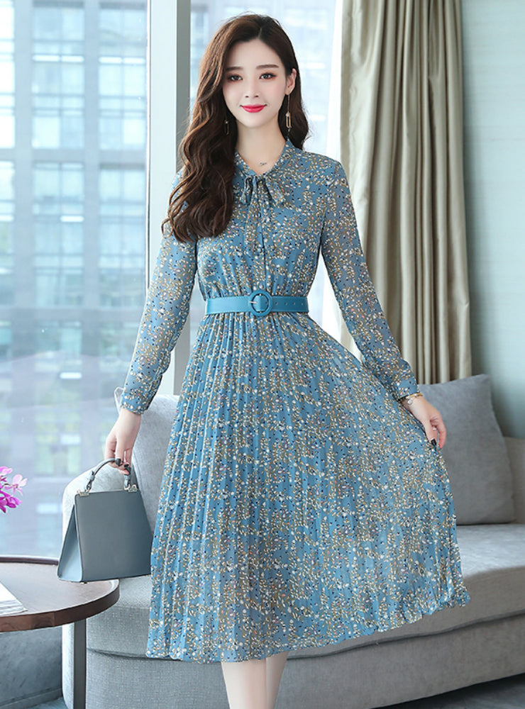 Robe midi en mousseline fleurie grande taille style bohème