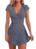 Robe femme imprimée florale col en V