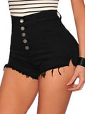 Short moulant tendance taille haute avec boutons et poches